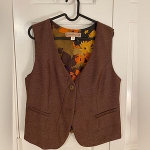 Brown vest size 10 Coldwater Creek